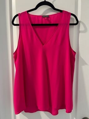 Vince Camuto Hot Pink V-Neck Sleeveless Top